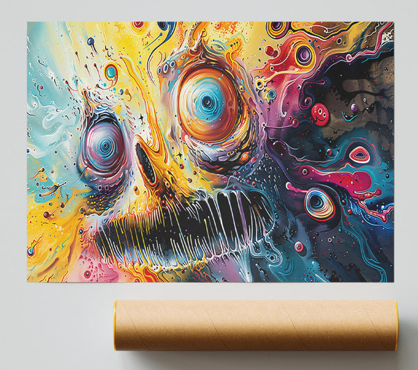 Yellow Cosmic Eye Print