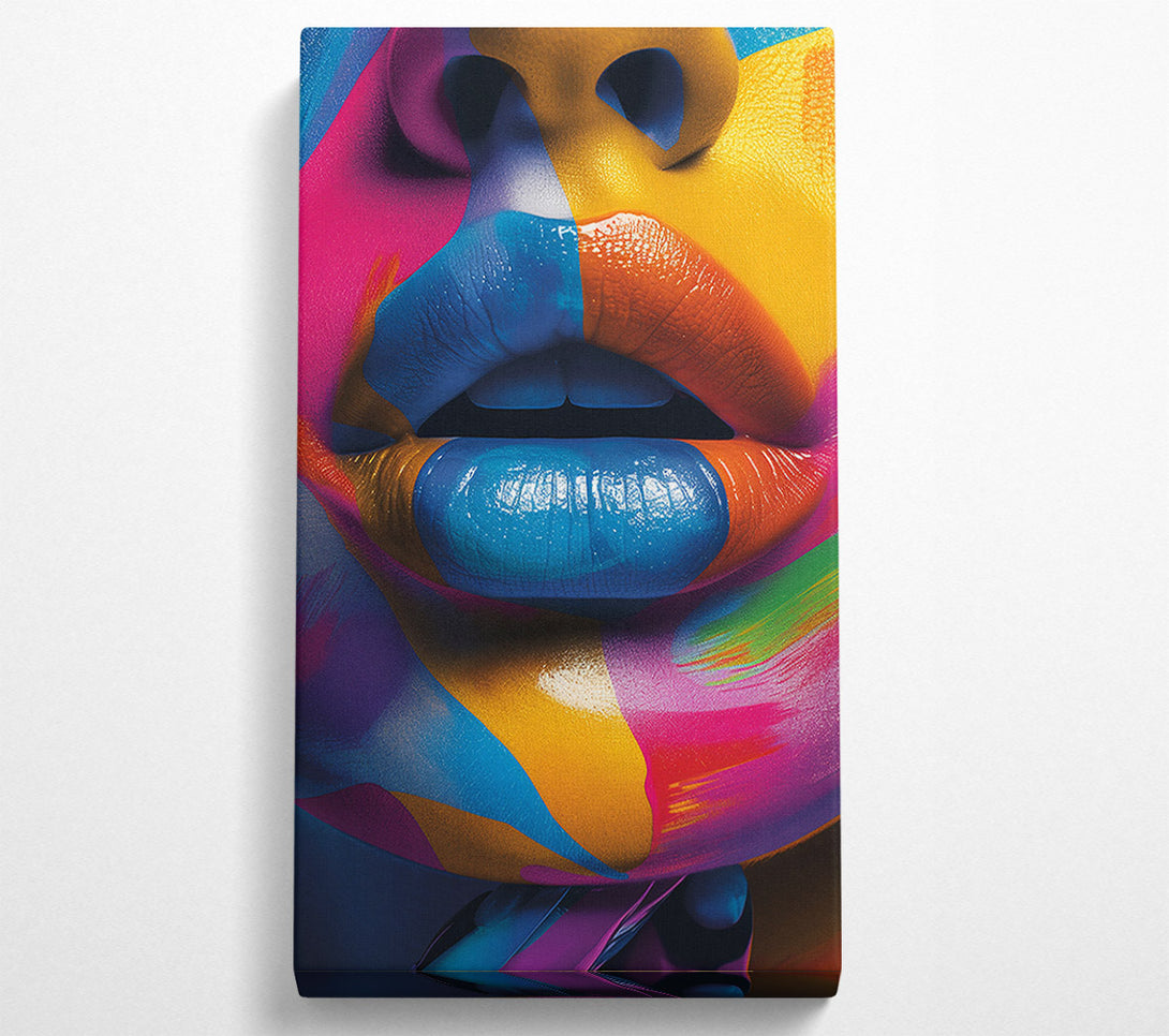  A Canvas Print of Bold Colours Face Canvas Print