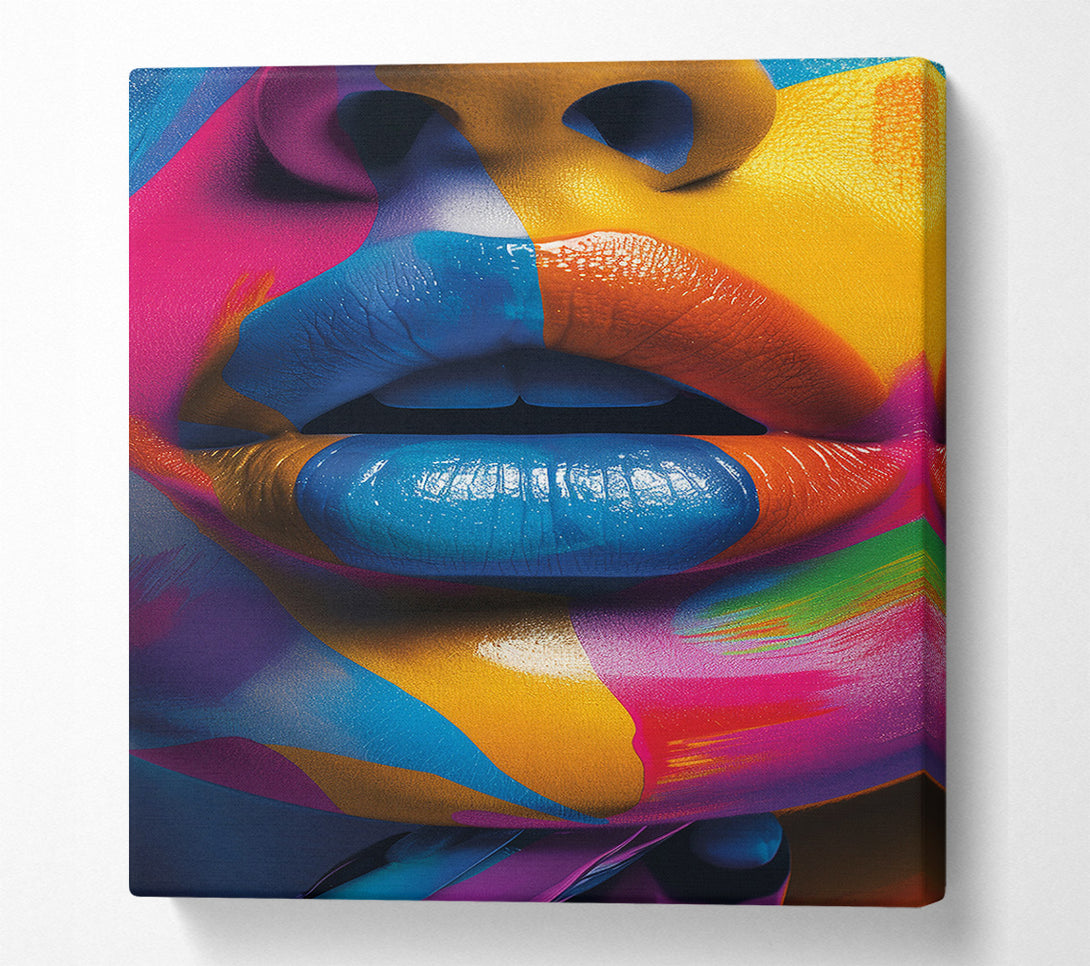  A Canvas Print of Bold Colours Face Canvas Print