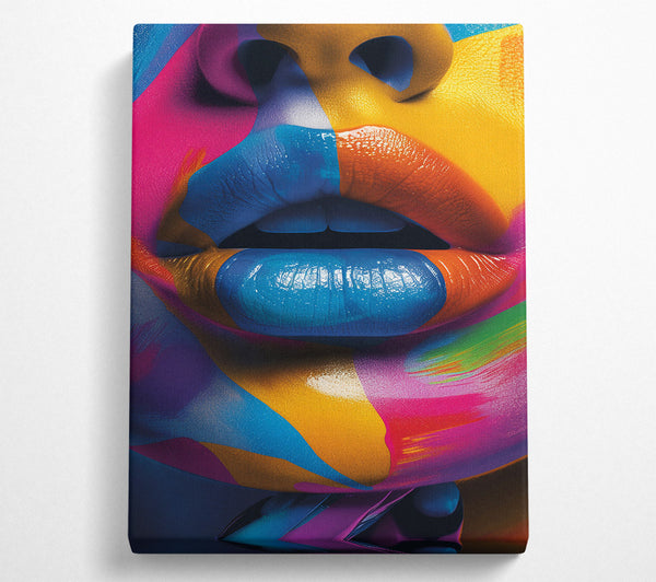  A Canvas Print of Bold Colours Face Canvas Print