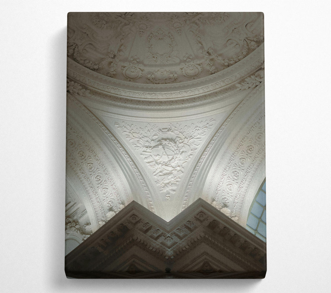 A Canvas Print of White Ornate Ceiling Detail Canvas Art
