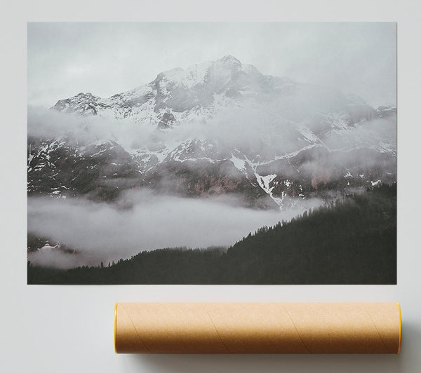 Silver Peak In Fog Giclee Print