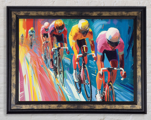 Bold Cyclists Framed Print