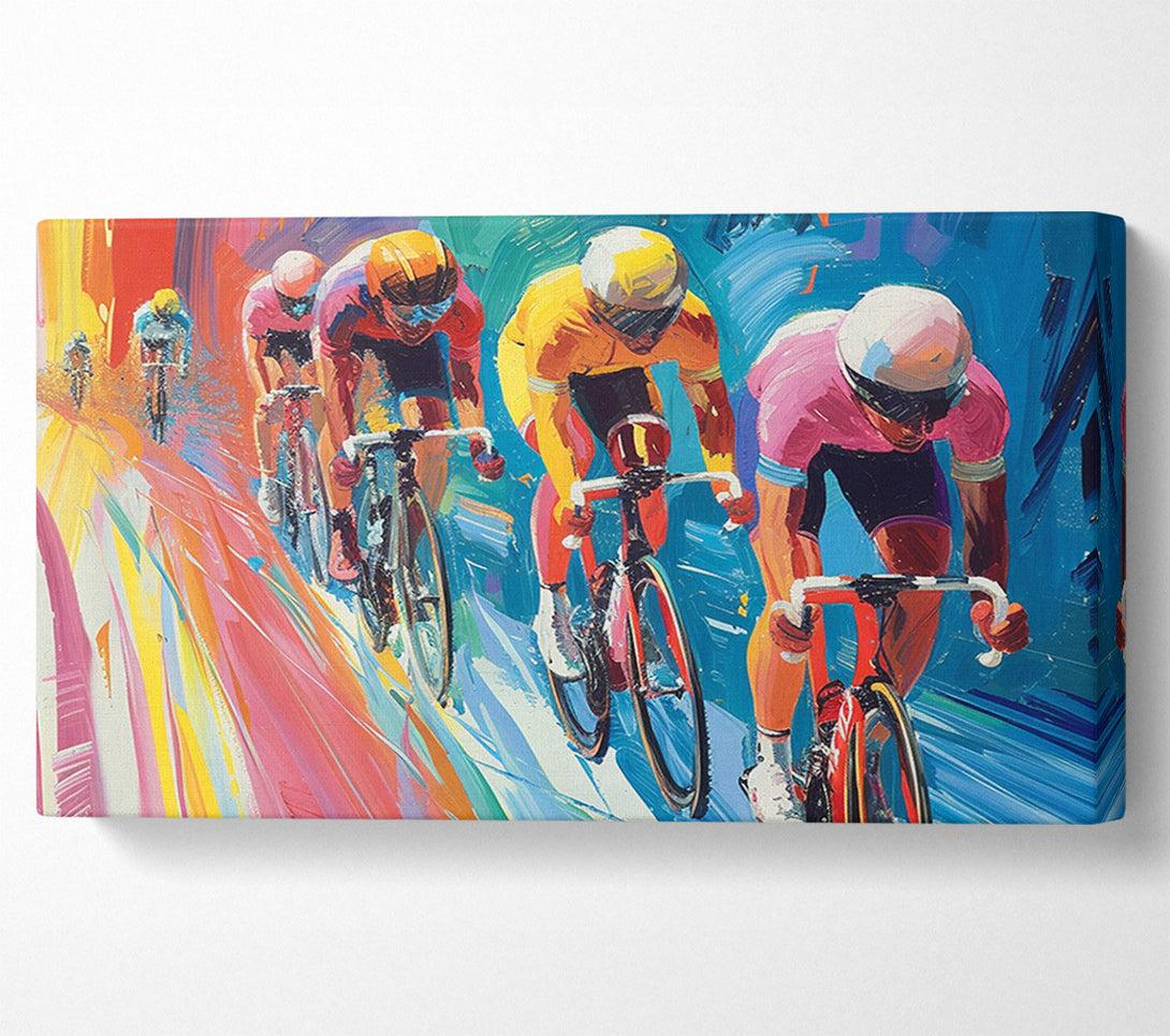  A Canvas Print of Bold Cyclists Canvas Wall Art