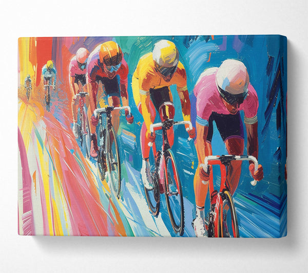  A Canvas Print of Bold Cyclists Canvas Wall Art