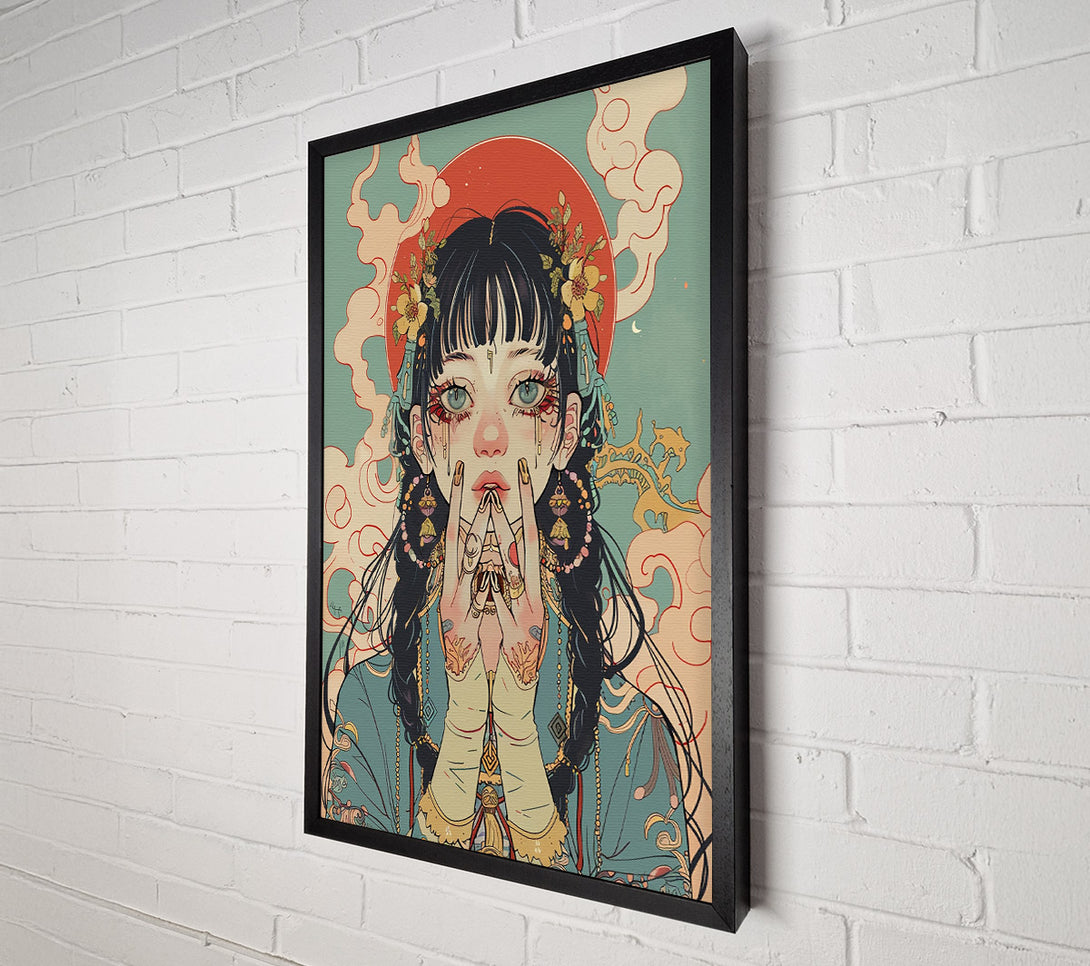  A Canvas Print of Teal Dreams Of Gold Canvas Wall Art