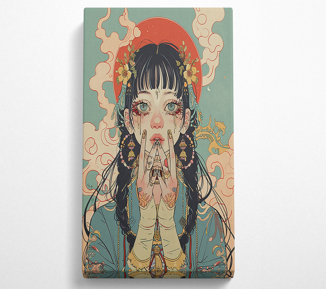  A Canvas Print of Teal Dreams Of Gold Canvas Wall Art