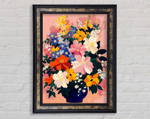 Bold Flowers In A Vase Framed Print