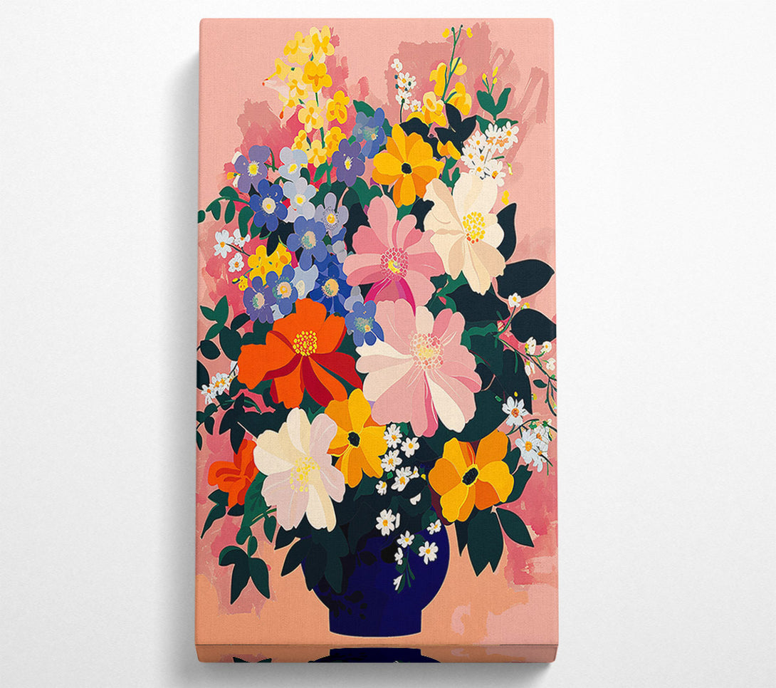 A Canvas Print of Bold Flowers In A Vase Canvas Print