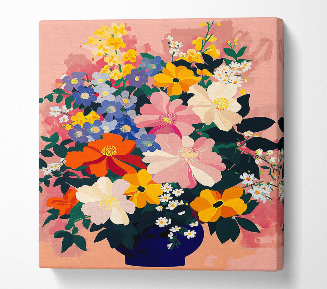  A Canvas Print of Bold Flowers In A Vase Canvas Print
