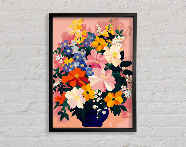 Bold Flowers In A Vase Framed Print