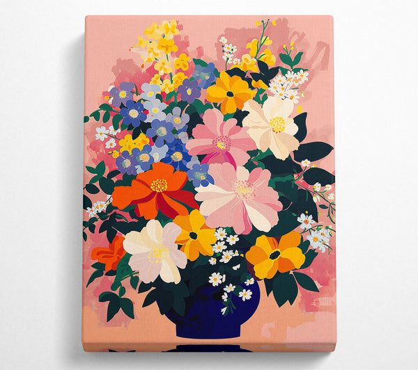  A Canvas Print of Bold Flowers In A Vase Canvas Print