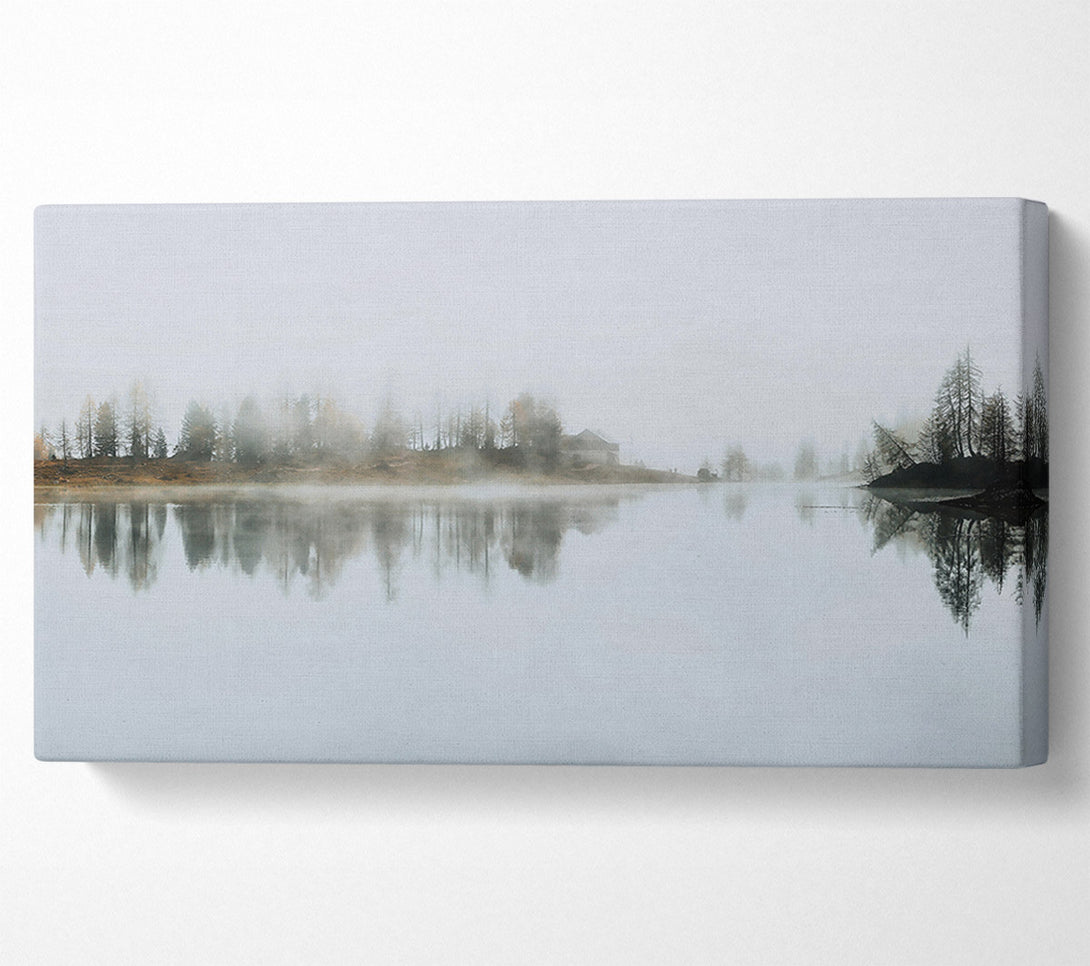  A Canvas Print of Pale Mist Reflections. Canvas Wall Art