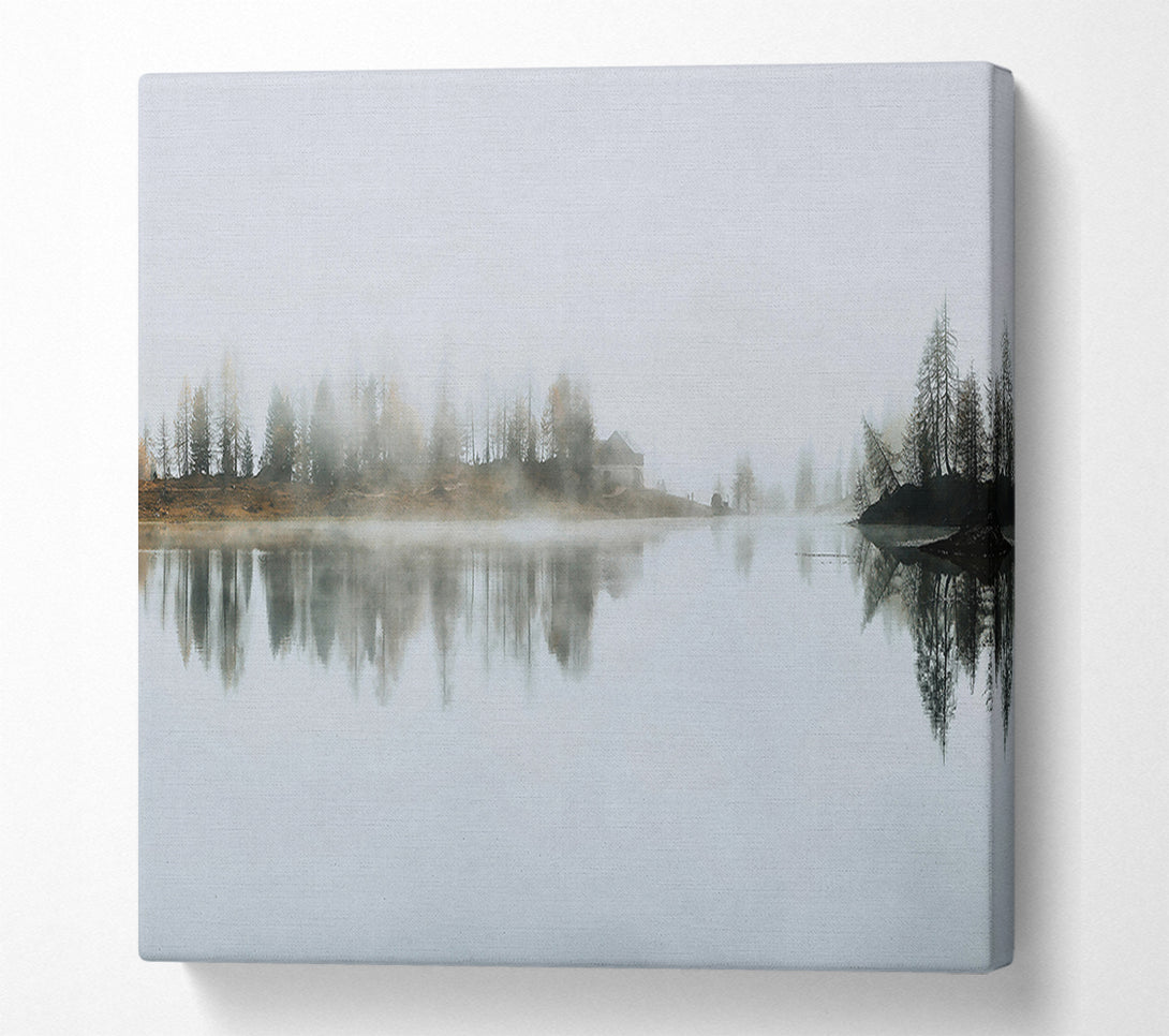  A Canvas Print of Pale Mist Reflections. Canvas Wall Art
