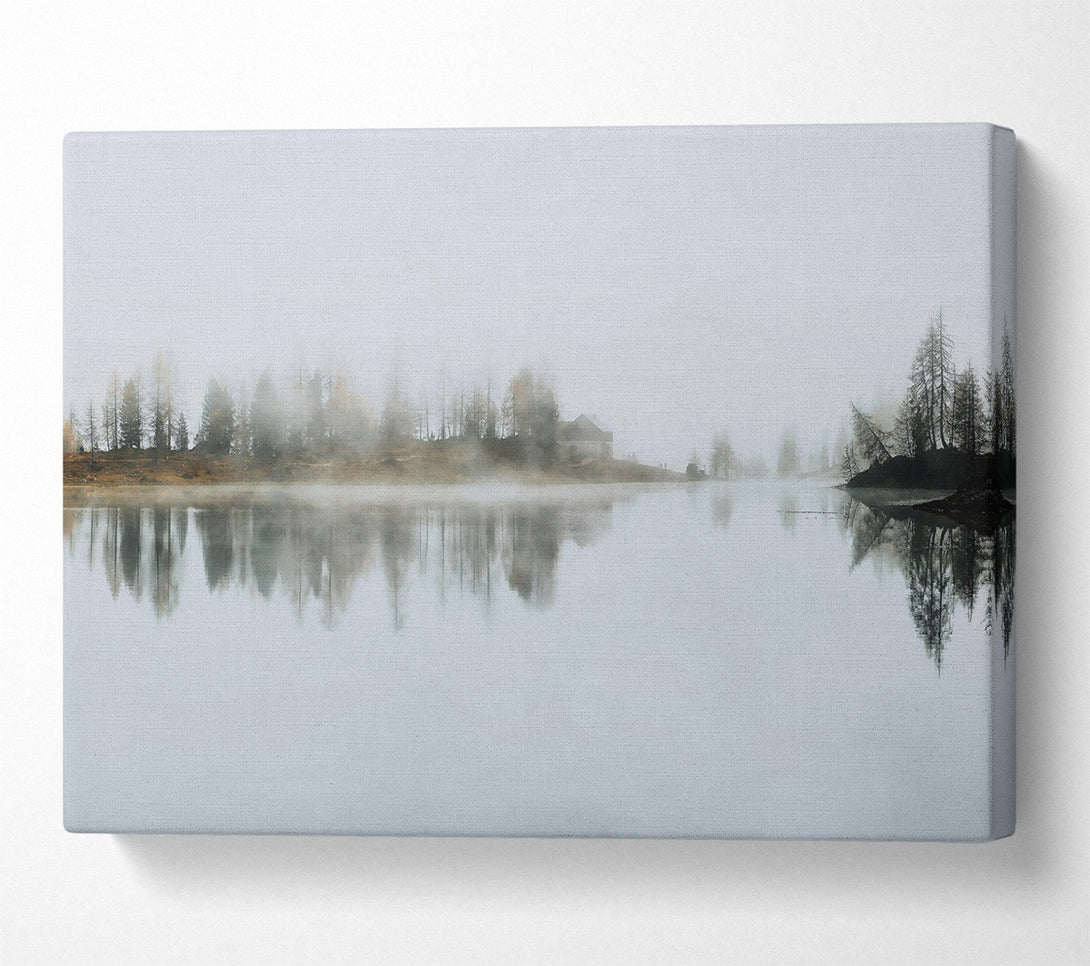  A Canvas Print of Pale Mist Reflections. Canvas Wall Art