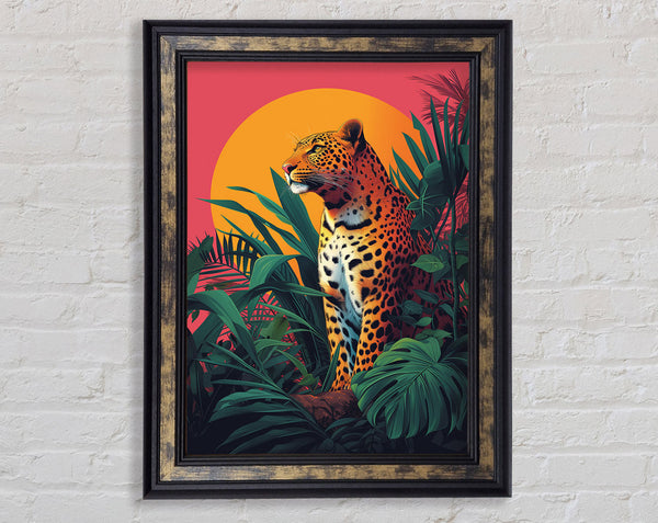 Bold Leopard Modern Framed Print