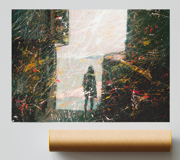 White Scratched Reflection Poster