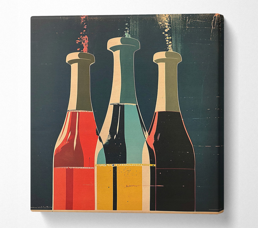  A Canvas Print of Bold Wine Bottles Canvas Art