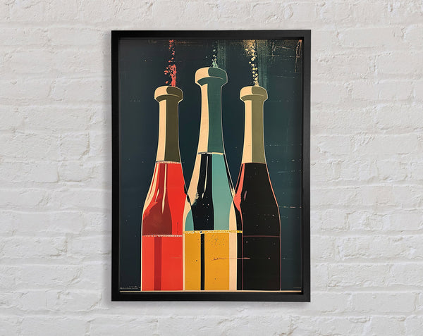 Bold Wine Bottles Framed Print
