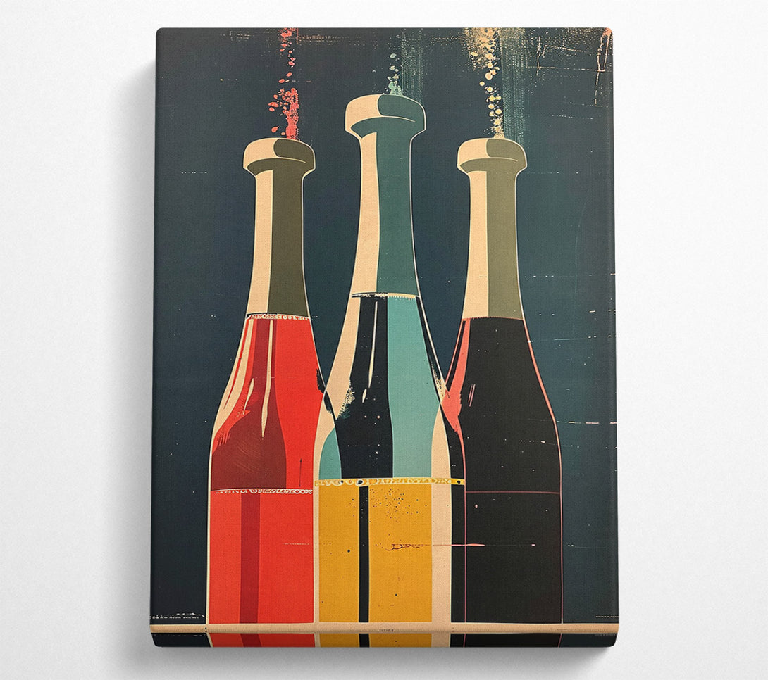  A Canvas Print of Bold Wine Bottles Canvas Art