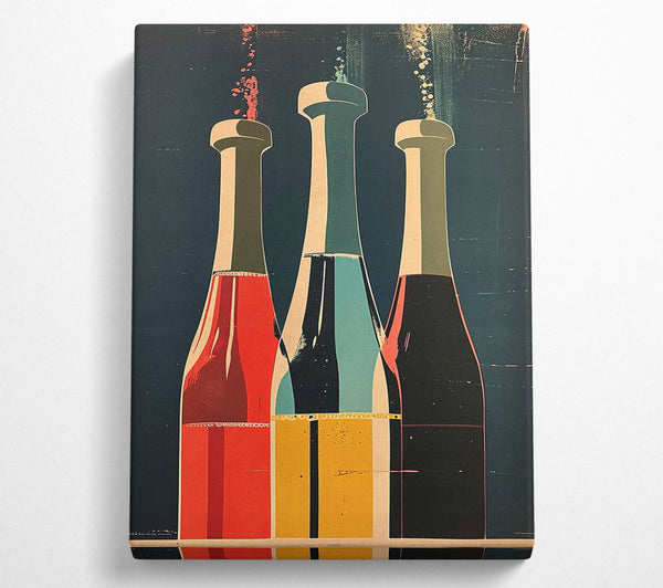  A Canvas Print of Bold Wine Bottles Canvas Art