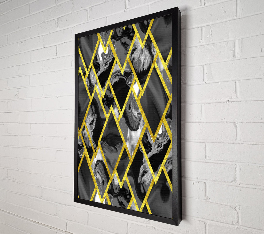  A Canvas Print of Black And Gold Diamonds Canvas Art