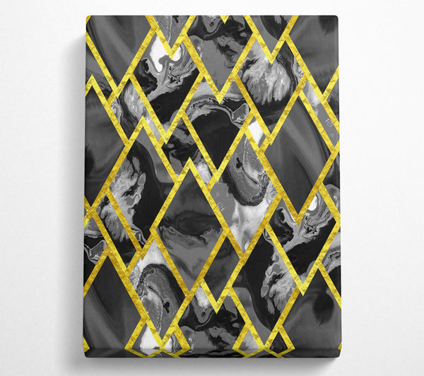  A Canvas Print of Black And Gold Diamonds Canvas Art