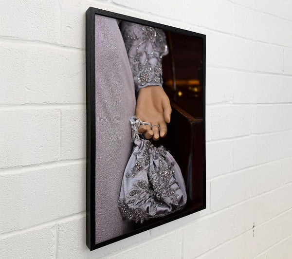 Silver Embroidered Clutch