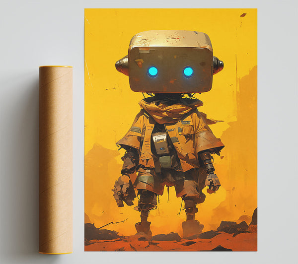 Golden Robot Wanderer Poster