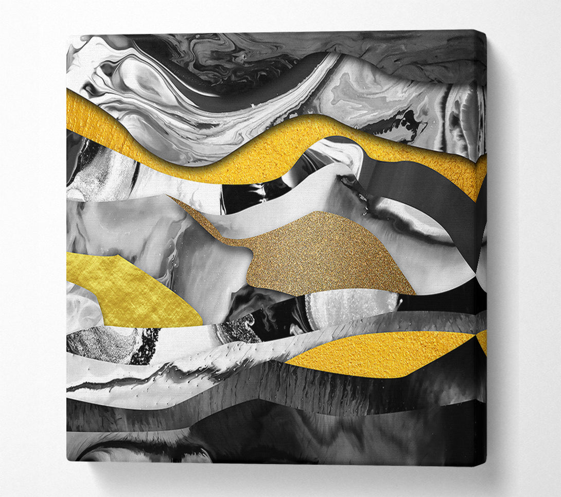  A Canvas Print of Golden Marble Swirls Canvas Print