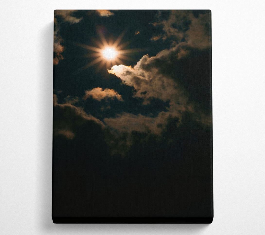  A Canvas Print of Golden Light Through Clouds Canvas Art