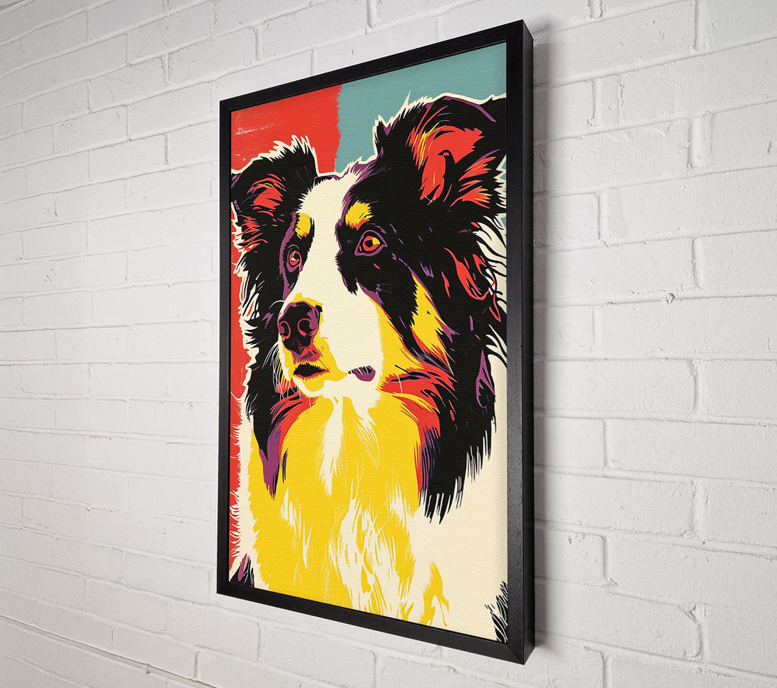  A Canvas Print of Border Collie Pop Art Canvas Wall Art