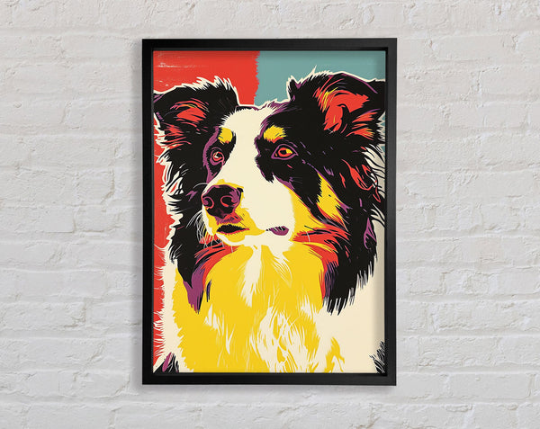 Border Collie Pop Art Framed Print