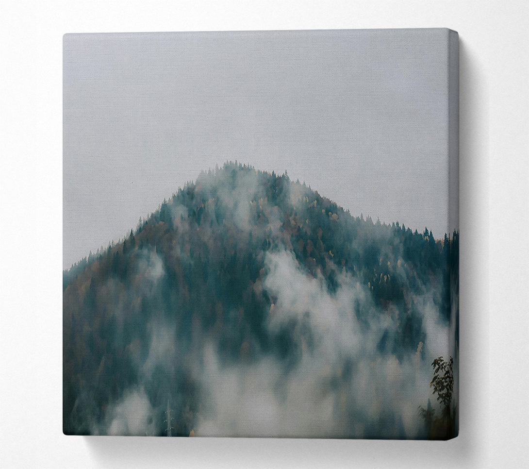  A Canvas Print of Gray Foggy Mountainside Canvas Wall Art