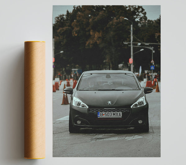 Black Peugeot In Focus Print