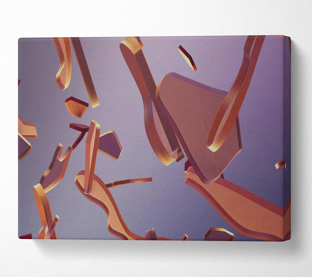  A Canvas Print of Orange Abstract Forms Canvas Art