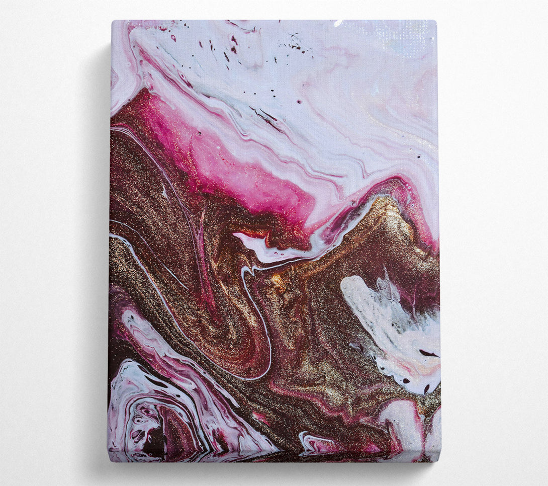  A Canvas Print of Crimson Swirls Of Gold Canvas Wall Art