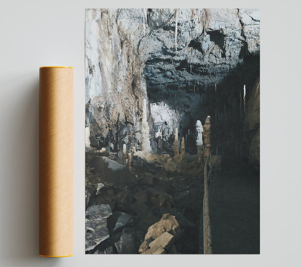 Gray Cave Passageway Print