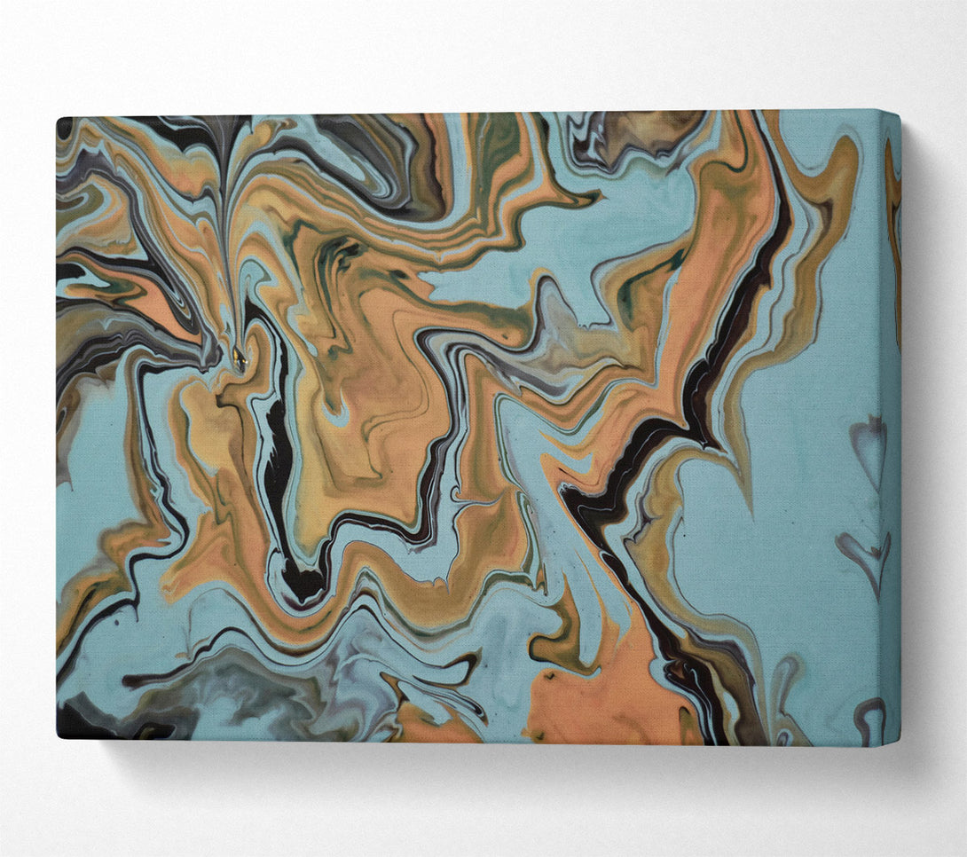  A Canvas Print of Teal Swirling Abstract Canvas Wall Art