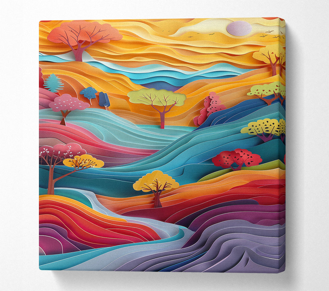  A Canvas Print of Azure Paper Hills Canvas Art