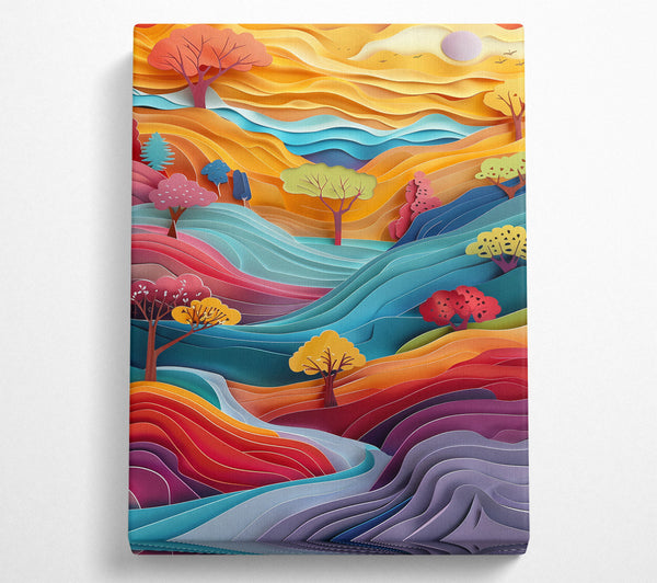  A Canvas Print of Azure Paper Hills Canvas Art