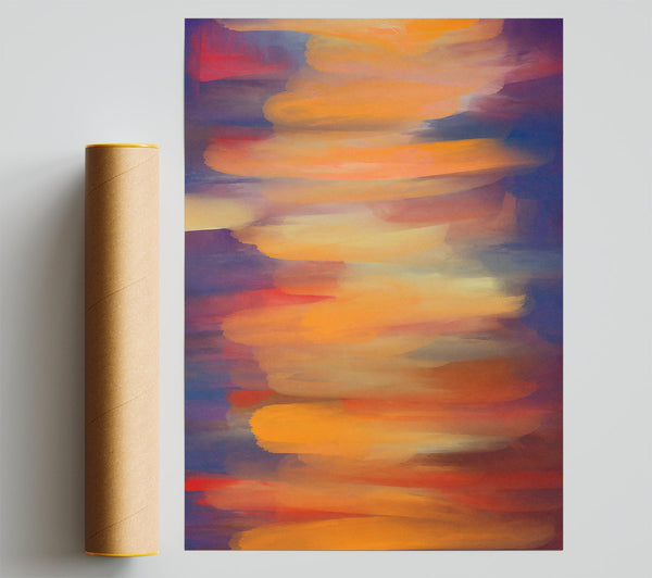 Orange Sunset Layers Poster