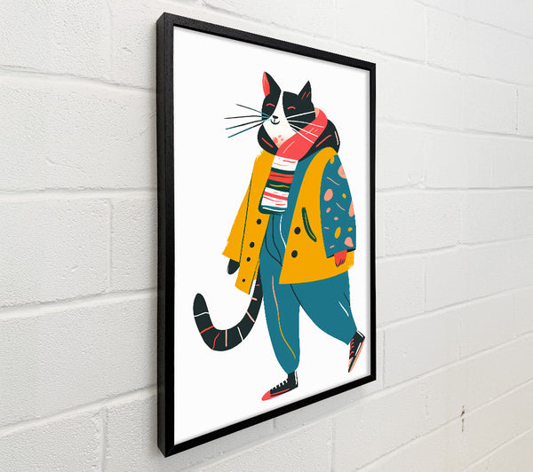 Yellow Cat In Winter