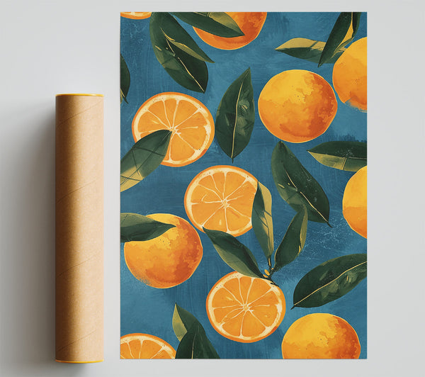 Golden Citrus Symphony Print