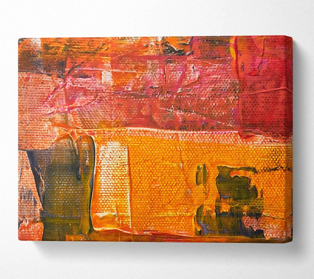  A Canvas Print of Orange Abstract Expressionism Canvas Art