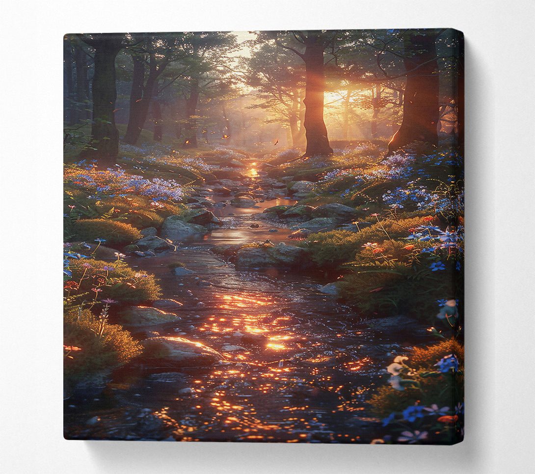  A Canvas Print of Golden Stream Of Light Canvas Wall Art