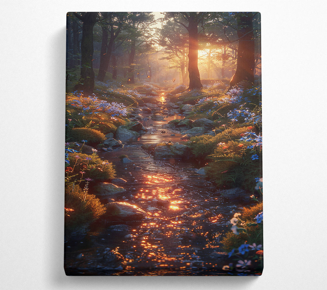  A Canvas Print of Golden Stream Of Light Canvas Wall Art