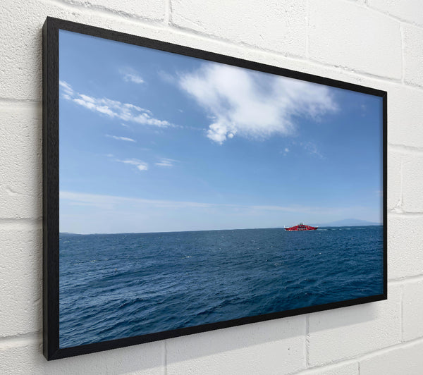 Red Vessel On Blue Sea
