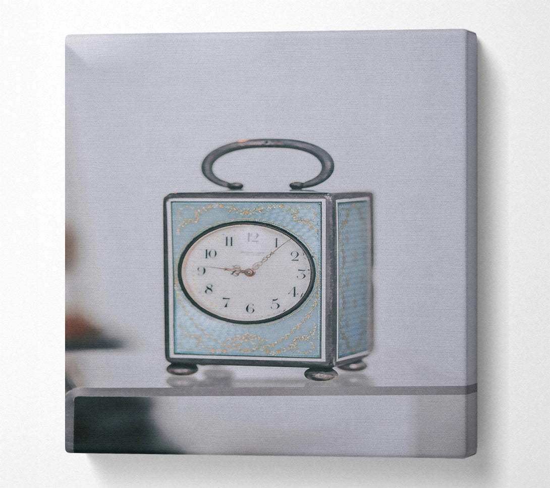  A Canvas Print of Pale Blue Antique Clock Canvas Art