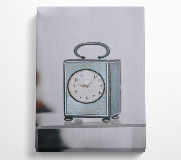  A Canvas Print of Pale Blue Antique Clock Canvas Art
